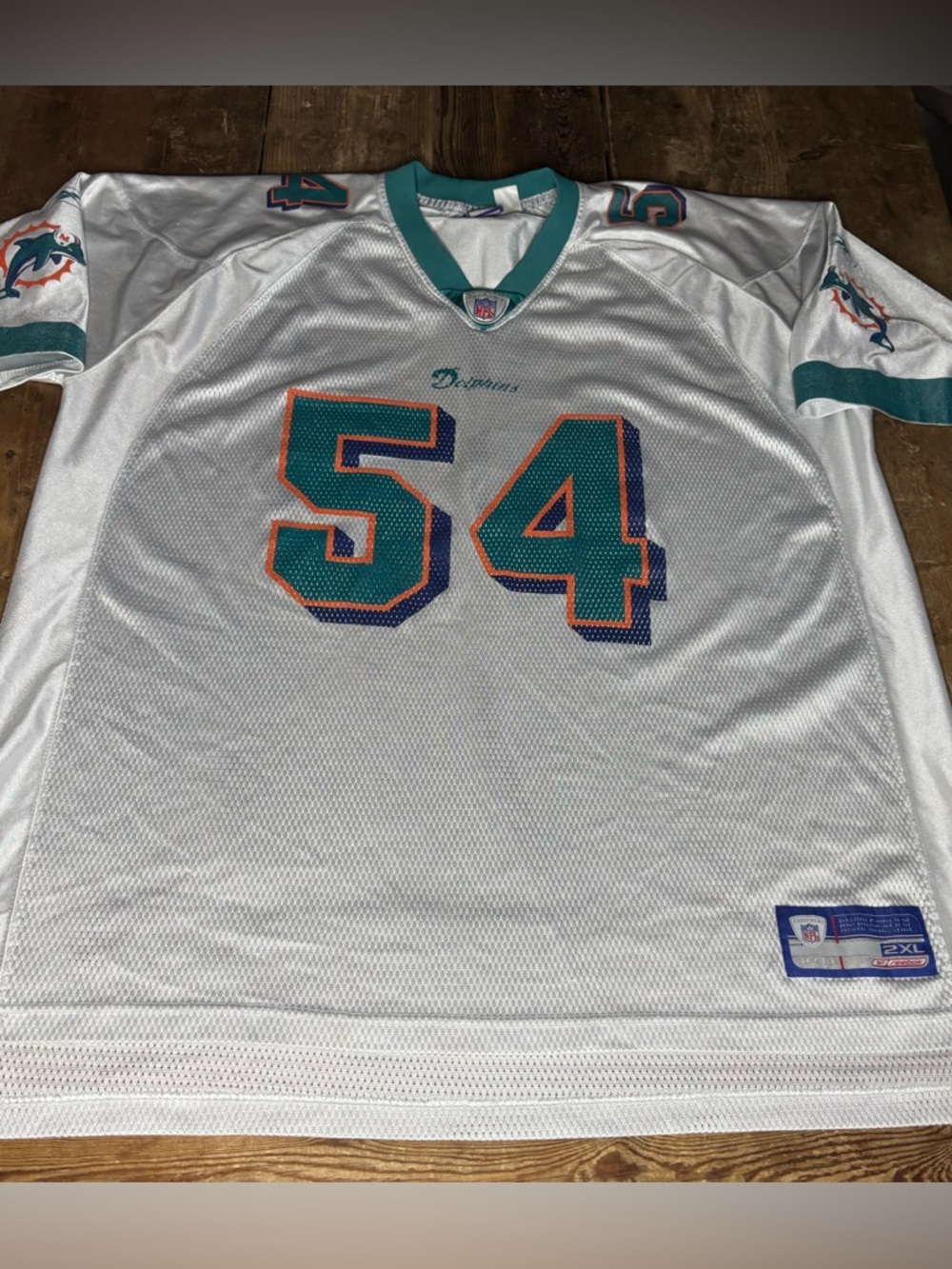 Vintage Reebok Miami Dolphins Zach Thomas #54 Football Jersey